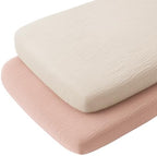 Konssy 2 Pack Muslin Bassinet Sheets by Konssy