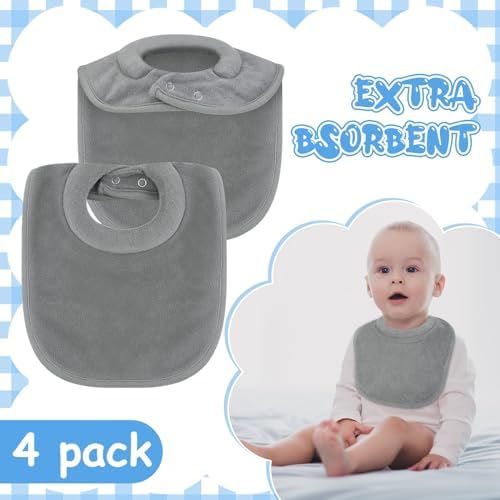 Twistover 8/4pcs Baby Bibs Towel Absorbent Padded Neck Collar - Image 6
