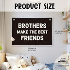 Brothers Make The Best Friends Banner, Boys Room Decor, Toddler Boy Linen - Image 2