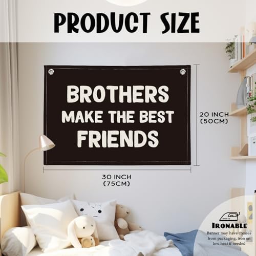 Brothers Make The Best Friends Banner, Boys Room Decor, Toddler Boy Linen - Image 2