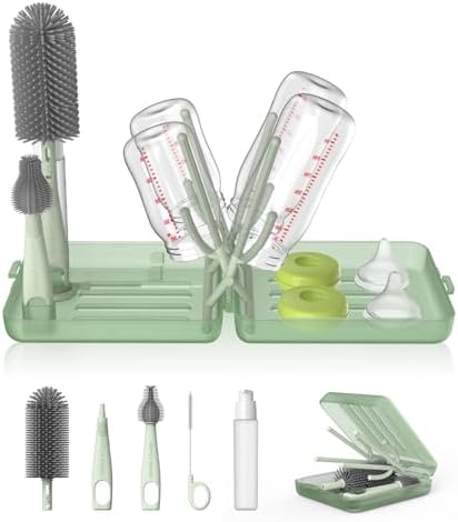 YOTIME Travel Bottle Brush Set, Foldable Drying Rack by YOTIME