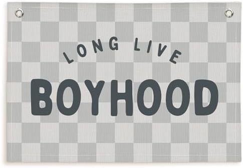Lacama Long Live Boyhood Boys Room Decor, Boy Nursery Decor, Canvas Banner Wall by Lacama