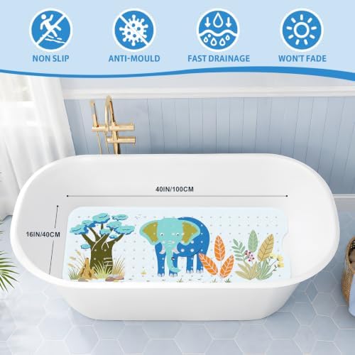 XIYUNTE Bath Mat for Tub Non Slip Bathtub Mat Non Slip 40x16 Baby Bath Mat - Image 2