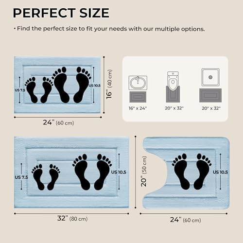 GRANNY SAYS Ivory Bathroom Rugs Set 3 Piece, Soft Microfiber Bath Mats - Image 2