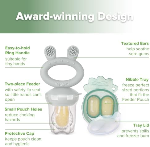Haakaa Baby Fruit Food Feeder & Mini Freezer Nibble Tray Combo, Breastmilk - Image 4