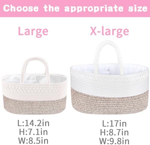 ABenkle X-Large Diaper Caddy Organizer, Nursery Baby Basket - Image 2