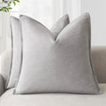 Foindtower Linen Solid Decorative Throw Pillow Covers 16x16 Inch Light Gray by Foindtower