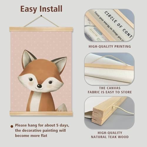 You found a duck Cute Fox Wall Art Decor, Woodland Animal Wall Hanging Decor - Image 6