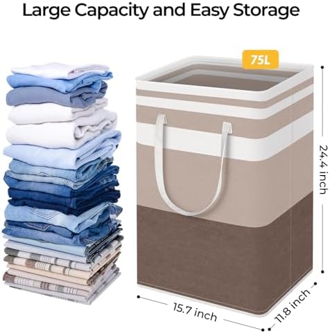 HomeHacks 2 Pack Large Laundry Baskets, Laundry Hampers Bags - Image 4
