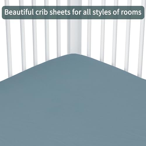 GUNTAIL Baby Crib Sheets for Boys Girls, 2 Pack Fitted Crib Sheet for Standard - Image 5
