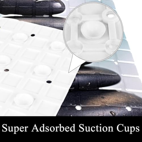 Shower Mat Non Slip 26.8 x 15.1 Inches, Spa Black Stones Bamboo Bathtub Mat - Image 3