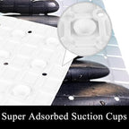 Shower Mat Non Slip 26.8 x 15.1 Inches, Spa Black Stones Bamboo Bathtub Mat - Image 3