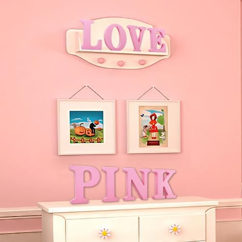 AOCEAN 6 Inch Pink Wood Letters Unfinished Wooden Letters - Image 6