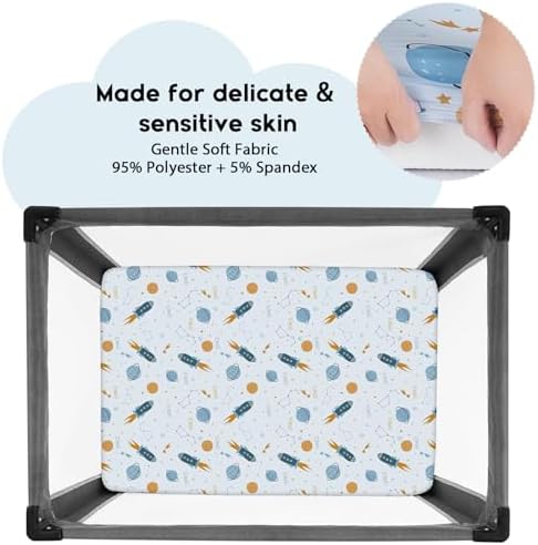 Yoofoss 2-Pack Pack and Play Sheets Fitted 38x26 - Image 2