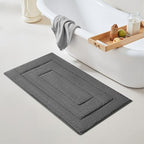 GRANNY SAYS Deep Gray Bathroom Rug 24" x 43", Non-Slip Microfiber Bath Mat by GRANNYSAYS