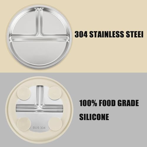 PandaEar 3 Pack Stainless Steel Baby Suction Plates - Image 4