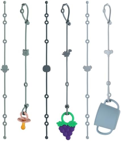 Slotic 6-Pack Baby Toy Straps, Silicone High Chair & Stroller Straps, Toddler by SloticDirect