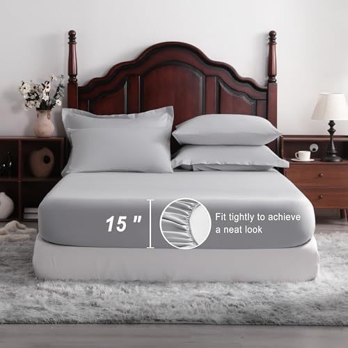 NTBAY Queen Microfiber Bed in a Bag, Comforter Set 7 Piece, Light Grey - Image 3