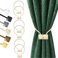 Hion Magnetic Curtain Tiebacks Beige 6pcs, Curtain Holdbacks Hooks Holders by Hion