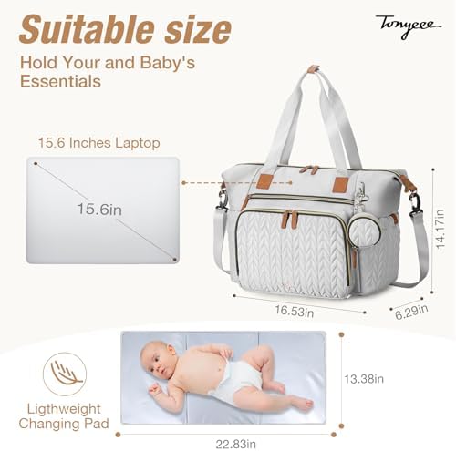 Diaper Bag Tote, Large Baby Hospital Bag - Image 2