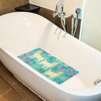 Bathtub Mat Non Slip 26.8x15.1In, Dogs Floral Bath Mat - Image 5