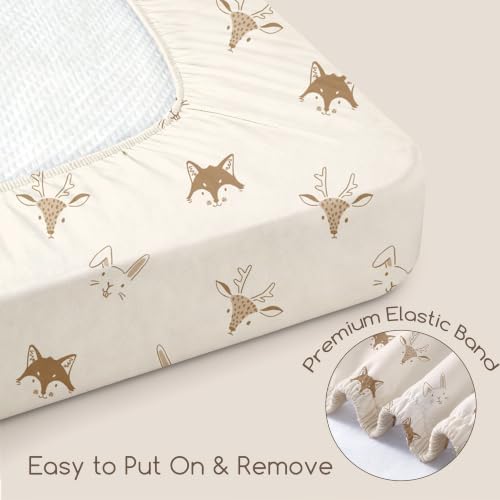 Pack and Play Mattress Sheets Fitted, 3 Pack Mini Crib Sheets - Image 5