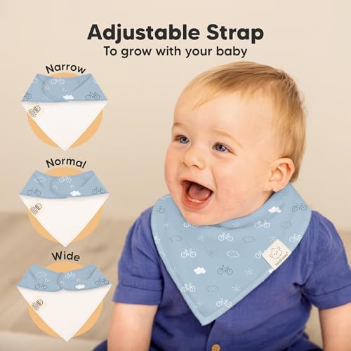 KeaBabies 8pk Organic Baby Bandana Bibs - Image 3