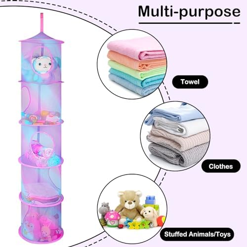 Basumee Hanging Stuffed Animals Storage, 2 Pack Mesh Plush Storage - Image 4