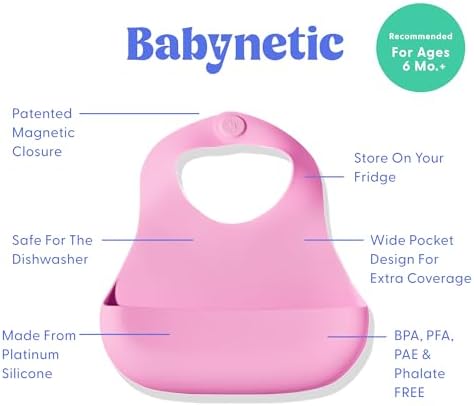 Magnetic Silicone Baby Bib – Waterproof, Dishwasher Safe, BPA Free Food-Grade - Image 3