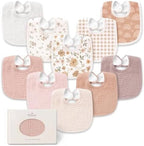 Konssy 8-Pack Muslin Baby Bibs, Adjustable Fit by Konssy