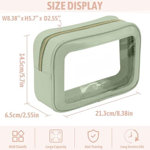 YOPCDJ 6PCS Clear Toiletry Bag, TSA Approved Travel Pouch - Image 3