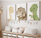Dinosaur Wall Art Kids Boys Room Canvas Wall Decor Dino Nursery Wall Art - Image 3