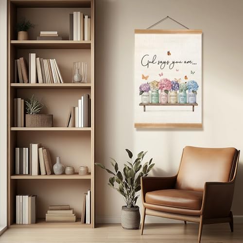 God Says You Are Wall Art Poster, Positive Christian Bible Verse Linen Canvas - Image 5