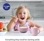 Silicone Baby Feeding Set 14 Pcs, Baby Led Weaning Set, Light Pink - Image 2