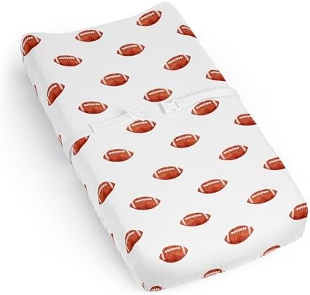 Sweet Jojo Designs Brown and White Football Boy Baby Changing Pad Cover Sheet – by SweetJojoDesigns