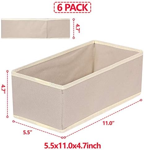 DIOMMELL 6 Pack Foldable Cloth Storage Box Closet Dresser Drawer Organizer - Image 2