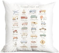 huester Transportation Alphabet Pillow Covers 18x18, Classroom Pillows Cases by huester