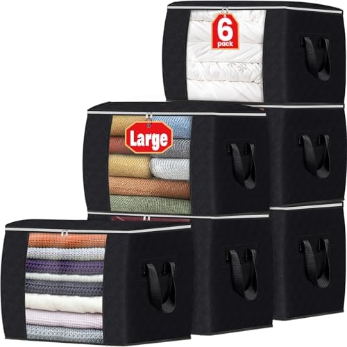 Fab totes 90L Clothes Storage, Foldable Thick Fabric Blanket Storage Bags by Fabtotes
