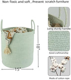 XUANGUO Cotton Rope Laundry Basket Hamper - Image 2