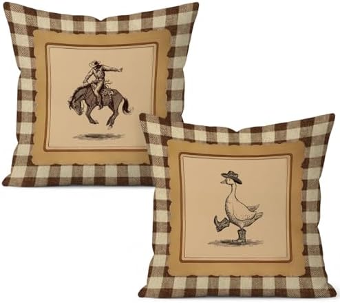 Western Goose Nursery Decor Pillow Covers 18x18 Set of 2 by Unknown