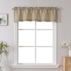 Chyhomenyc Camel Valance for Windows, Light Filtering Faux Linen Solid Short by Chyhomenyc