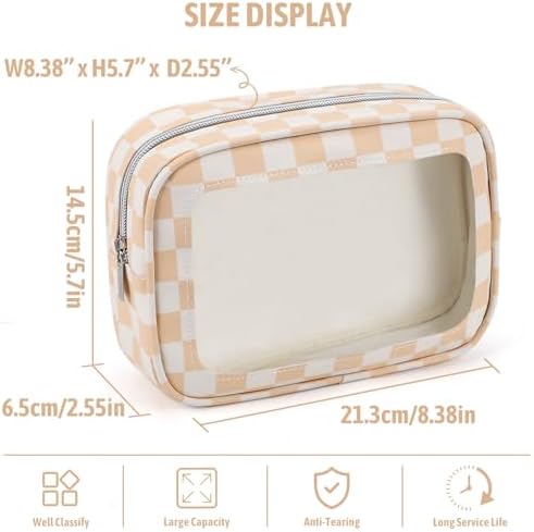 YOPCDJ 3PCS Clear Toiletry Bag, TSA Approved Travel Makeup Pouch - Image 3