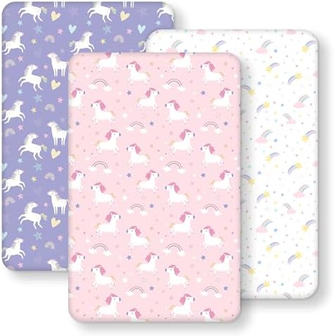 Baby Bedside Bassinet Sheets Fitted Girl, 33”x20” Compatible by FIEMOL