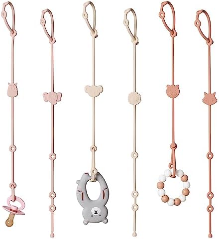 ROCCED Toy Straps for Baby 6pcs, Silicone High Chair Toys Straps Stroller by ROCCED