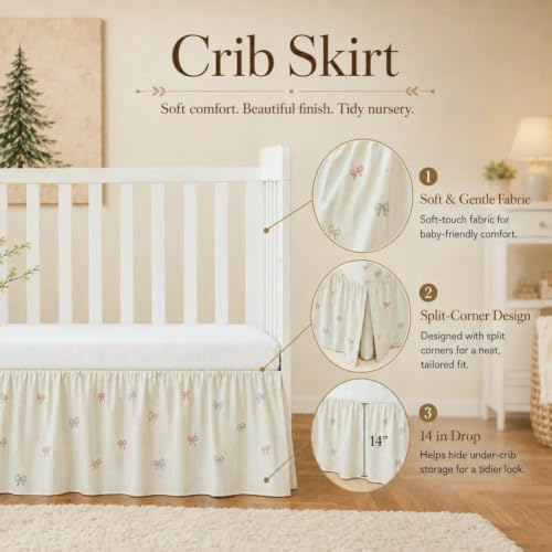 Crib Skirt Dust Ruffle 14" Drop - Image 5