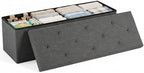 DUMOS 43 Inch Folding Storage Ottoman Bench, Large Ottoman by DumosLifestyle