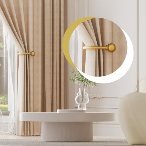 Hion Curtain Holdbacks Gold 2pcs, Curtain Tiebacks Wall Mounted Hooks - Image 4