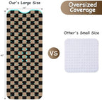 Bathtub Mat Non Slip, Checkered Extra Long Bath tub Mat Shower Floor Mat - Image 2