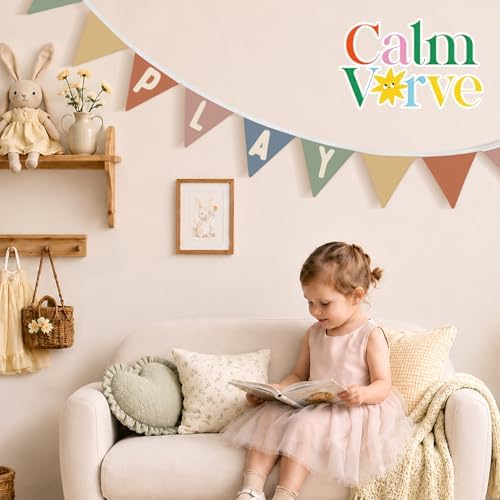 Playroom Decor, Play Sign Wall Pennant Banner Flags 5.5Ft - Image 5