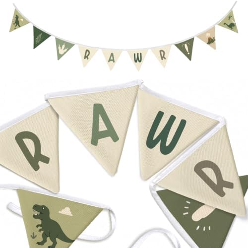 Dinosaur Room Nursery Decor Banner Green Rawr Garland Flags by Unknown